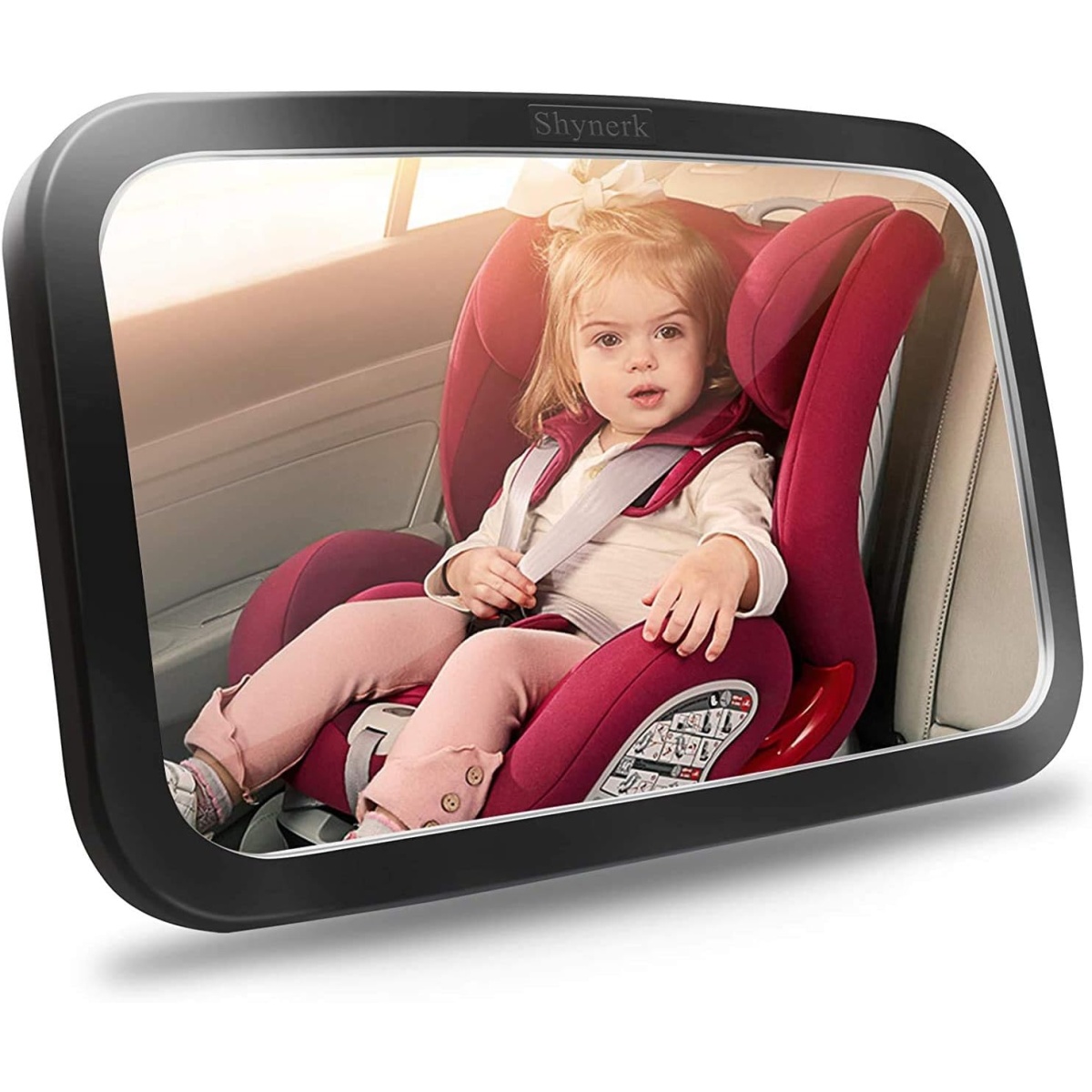 Shynerk Baby Car Mirror, Safety Car Seat Mirror for Rear Facing Infant with Wide Crystal Clear View, Shatterproof, Fully Assembled, Crash Tested and Certified
